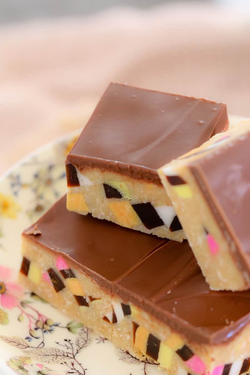 Licorice Allsort Slice (easy nobake recipe) Bake Play Smile