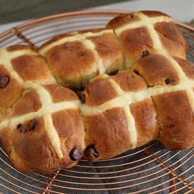 Chocolate Chip Hot Cross Buns