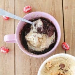 Get your chocolate fix with this delicious single serve 1 Minute Milo & Malteser Easter Egg Mug Cake! The perfect late night treat!