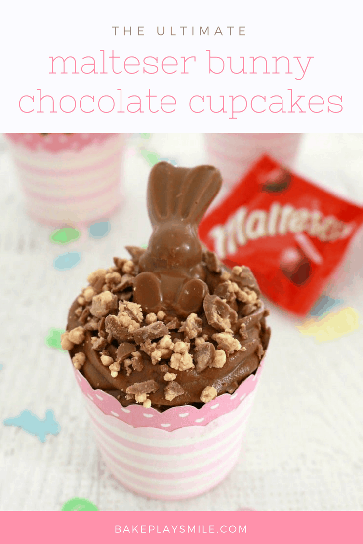 Satisfy your inner chocoholic with one of these too-cute Malteser Bunny Chocolate Cupcakes. Quick, easy and absolutely delicious!