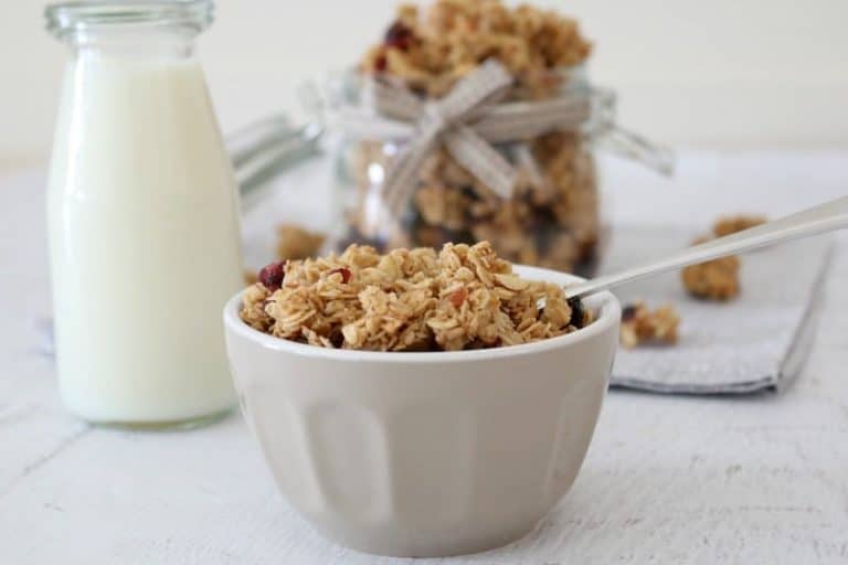 Crunchy Homemade Almond Nut & Cranberry Granola - Bake Play Smile