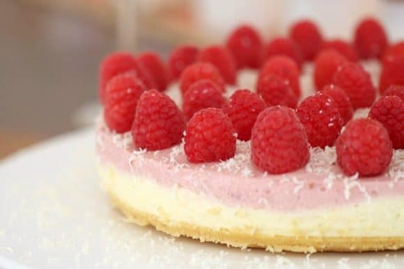No Bake White Chocolate & Raspberry Cheesecake - Bake Play Smile