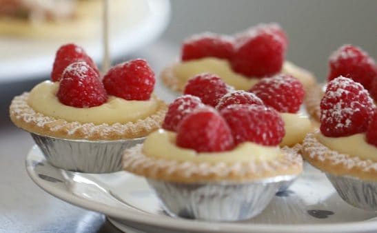 Vanilla Custard Tarts with Fresh Raspberries - Bake Play Smile