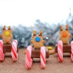 Tiny Teddy Christmas Candy Cane Sleighs