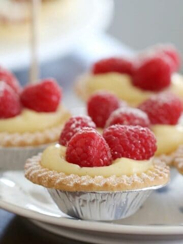 Vanilla Custard Tarts with Fresh Raspberries