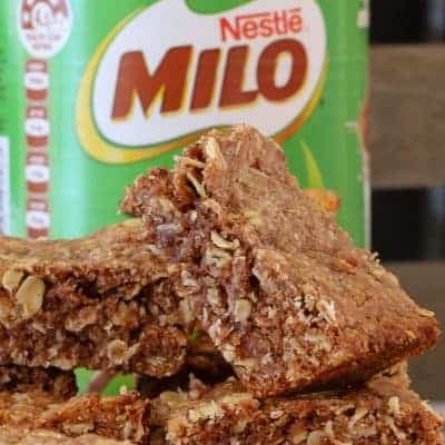 Lunch box recipes don't come any quicker or easier than this yummy Oat & Milo Slice! Simply melt, mix and bake... too simple!! This will become a family favourite in no time!