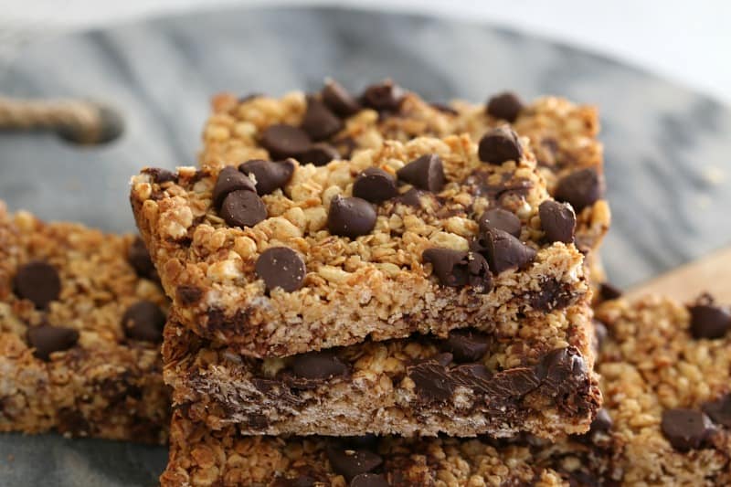 Easy Chocolate Chip Muesli Bars - Bake Play Smile