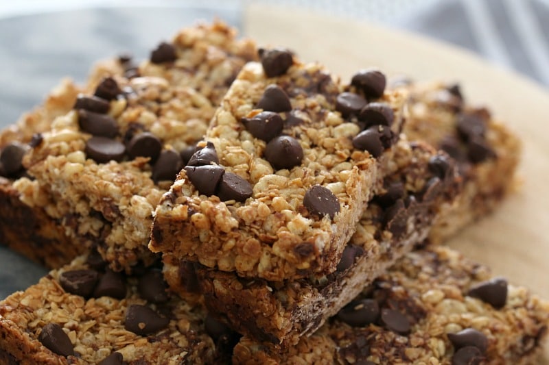 Chocolate Chip Granola Bars - Bake Play Smile