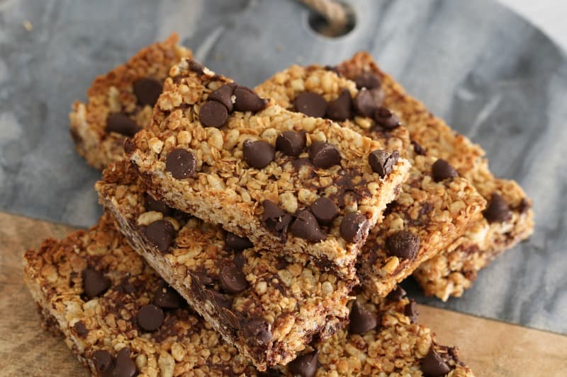 Easy Chocolate Chip Muesli Bars - Bake Play Smile