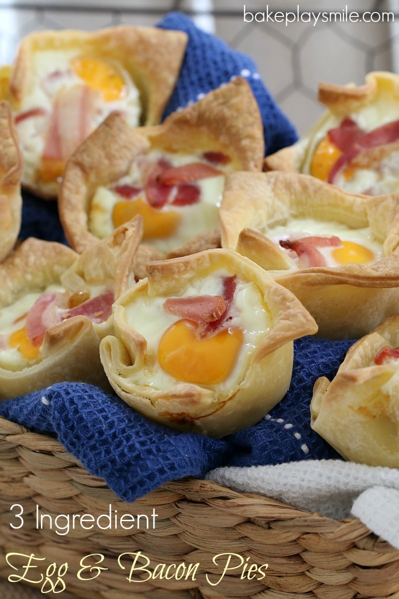 3 Ingredient Egg and Bacon Pies - Bake Play Smile