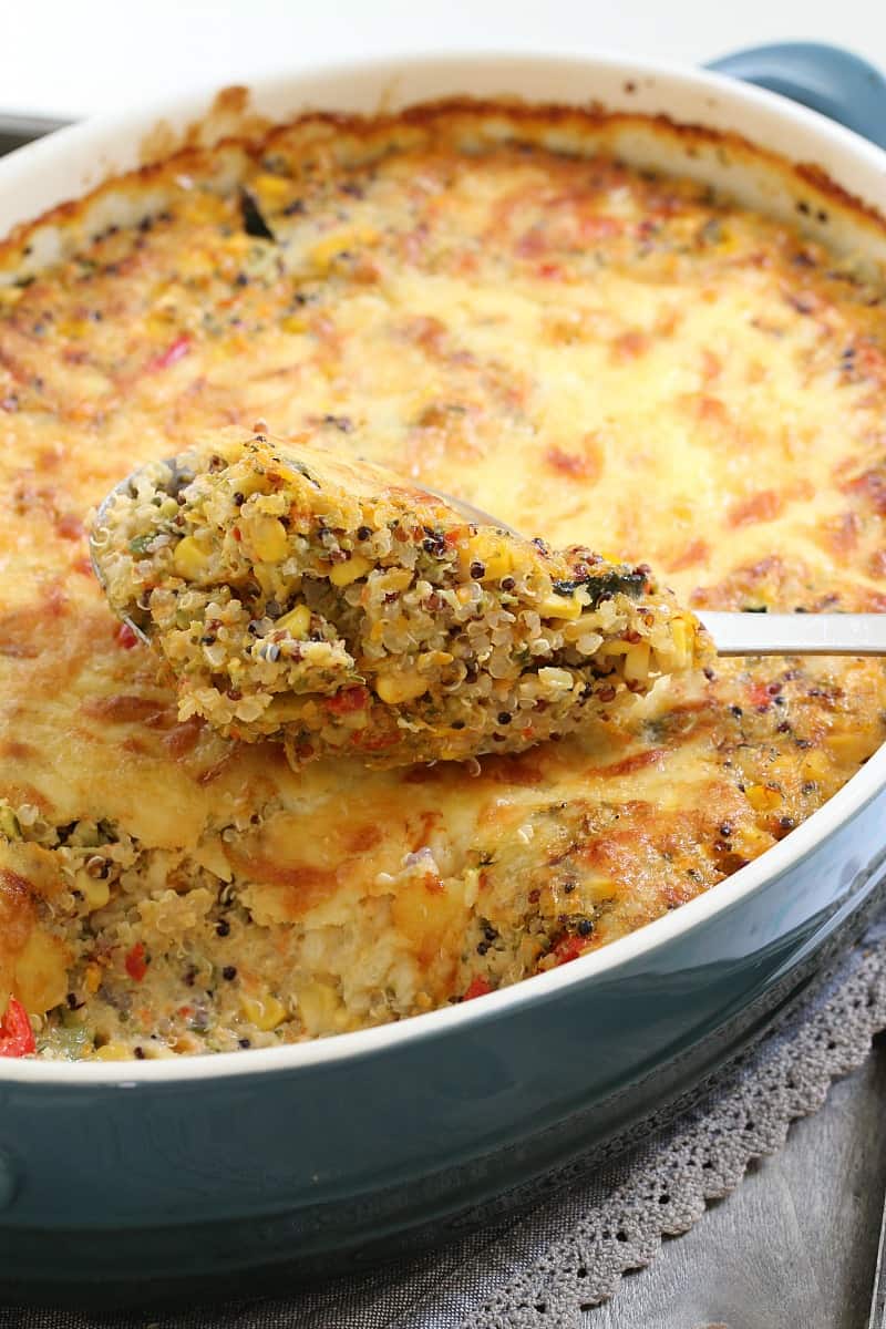 Creamy, Cheesy Vegetable Quinoa Bake - Bake Play Smile