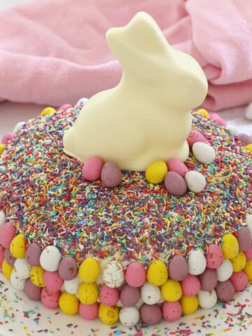 Easy White Chocolate Easter Cake (15 Minutes!) image