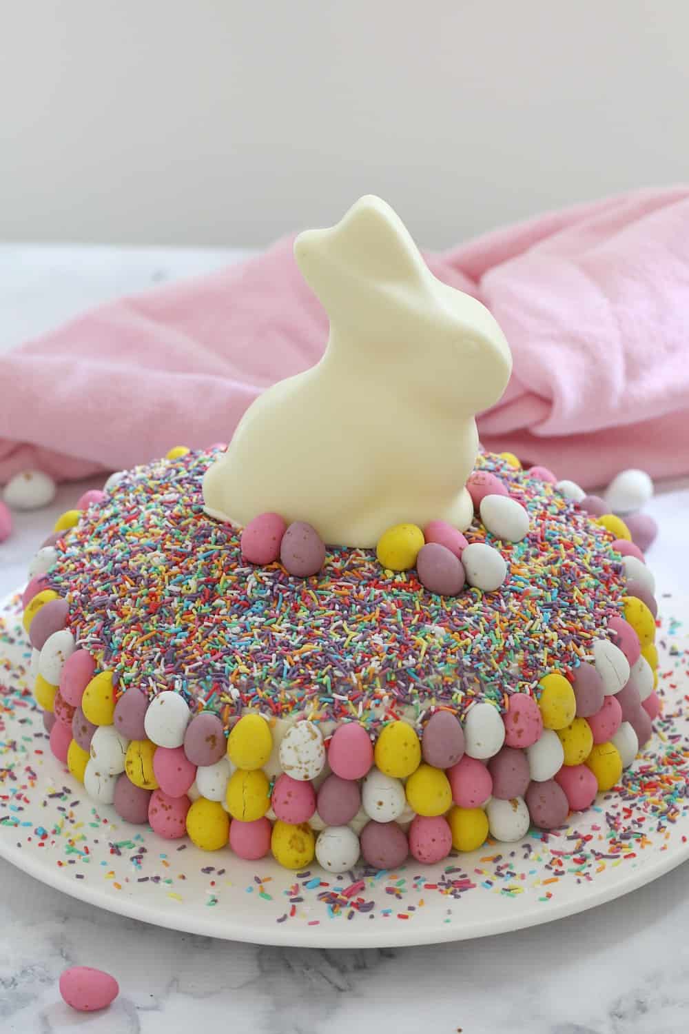 A bright and colourful easter cake. 