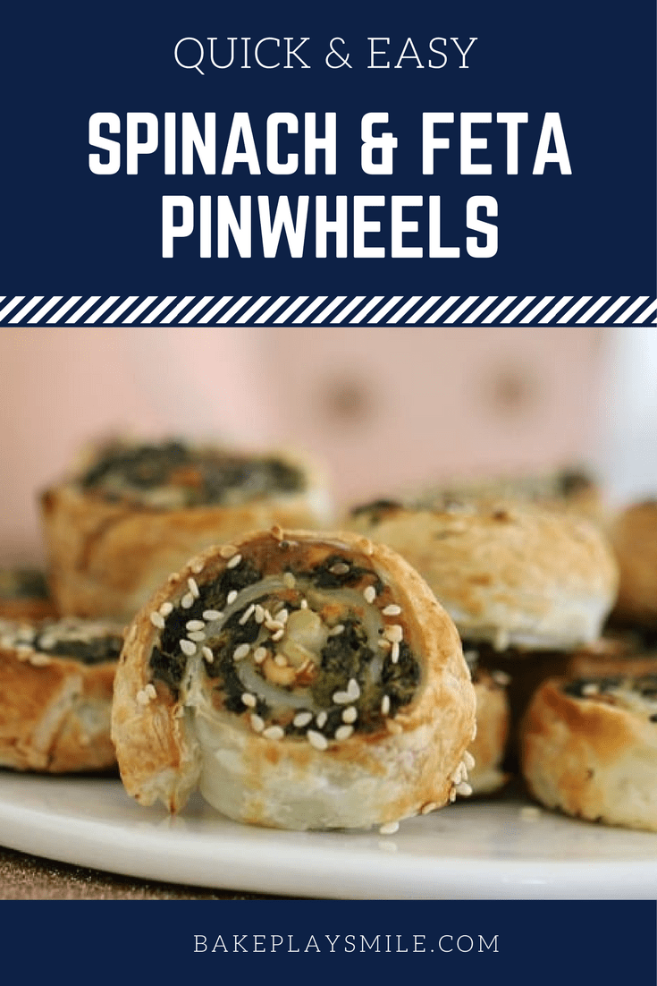 A close up of pinwheel scrolls made with spinach and feta