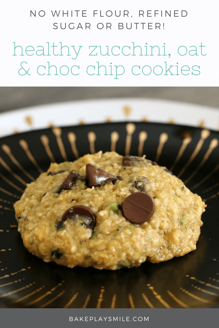 Healthy Zucchini, Oat and Chocolate Chip Cookies