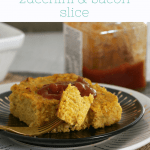 healthy sweet potato, zucchini & bacon slice
