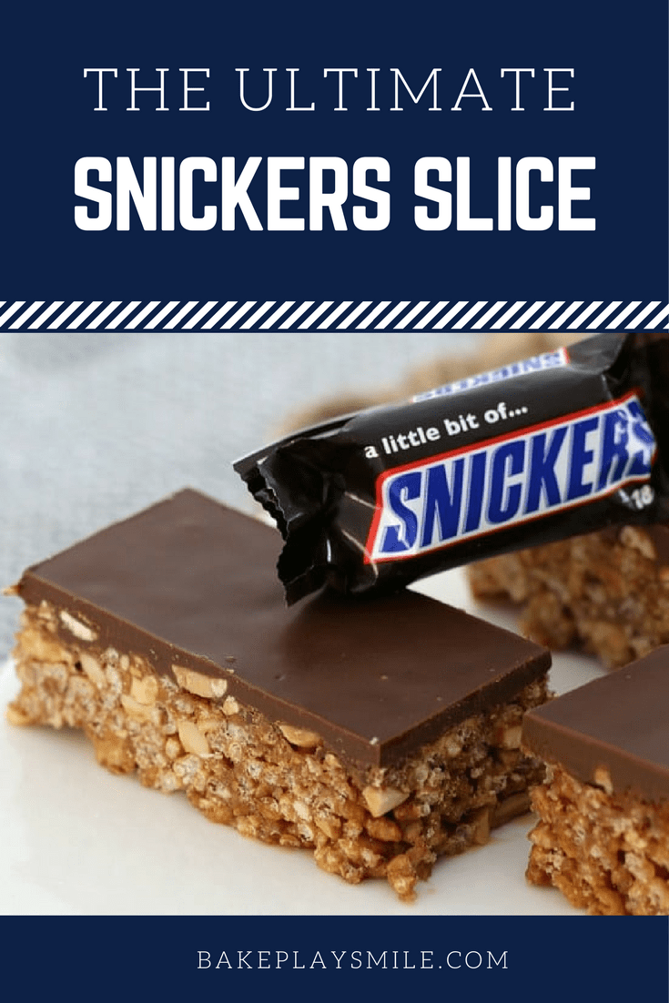The BEST No-Bake Snickers Slice