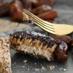 Healthy and Raw Salted Caramel Slice