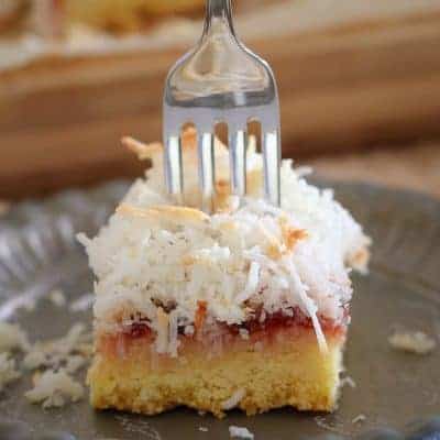 A delicious twist on a classic favourite... this 4 layered Coconut, Passionfruit & Raspberry Jam Slice is even better than the original!