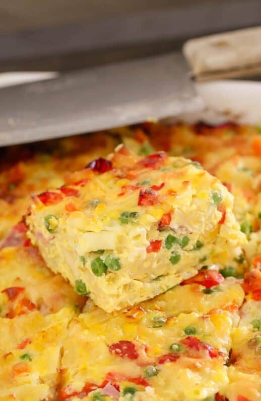 Cheesy Macaroni & Vegetable Frittata Bake - Bake Play Smile