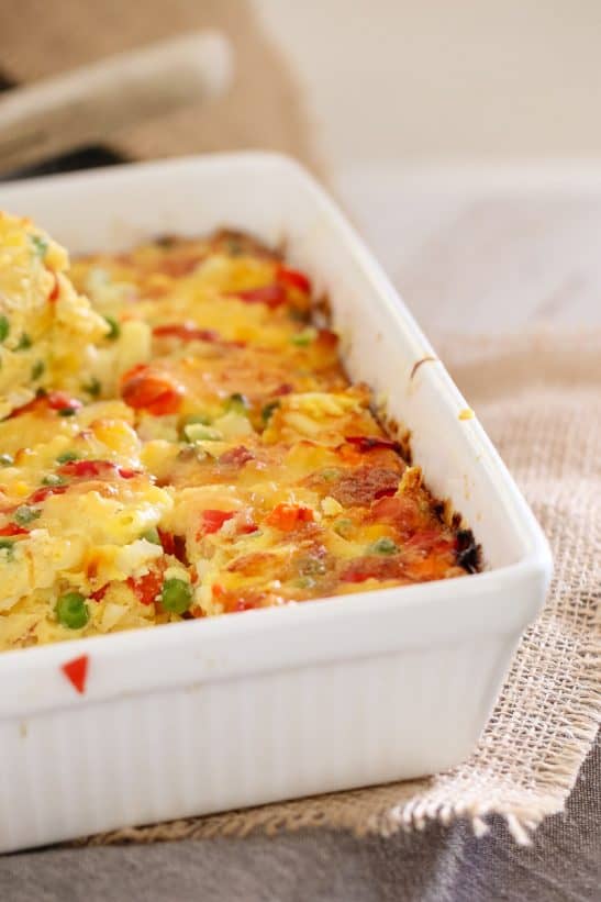 Cheesy Macaroni & Vegetable Frittata Bake - Bake Play Smile