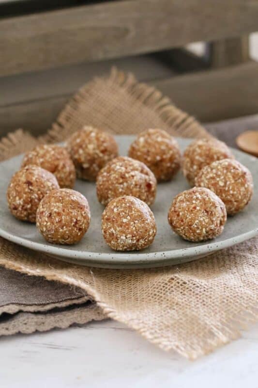 Healthy Salted Caramel Protein Balls - Bake Play Smile