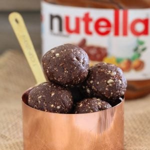 The BEST ever Healthy 'Nutella' Bliss Balls made with just 3 ingredients... dates, hazelnuts & cocoa powder! Thermomix & conventional methods included.
