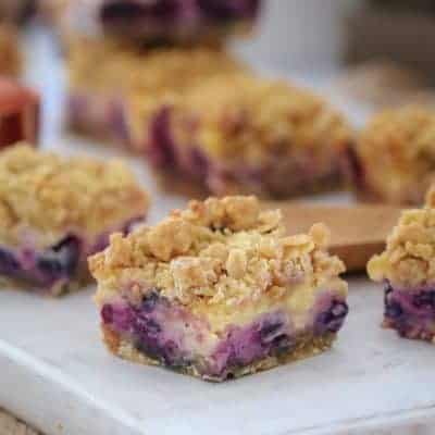 The most delicious Lemon Blueberry Crumble Slice ever! Creamy, tangy and oh-so yum... the perfect dessert or afternoon treat!