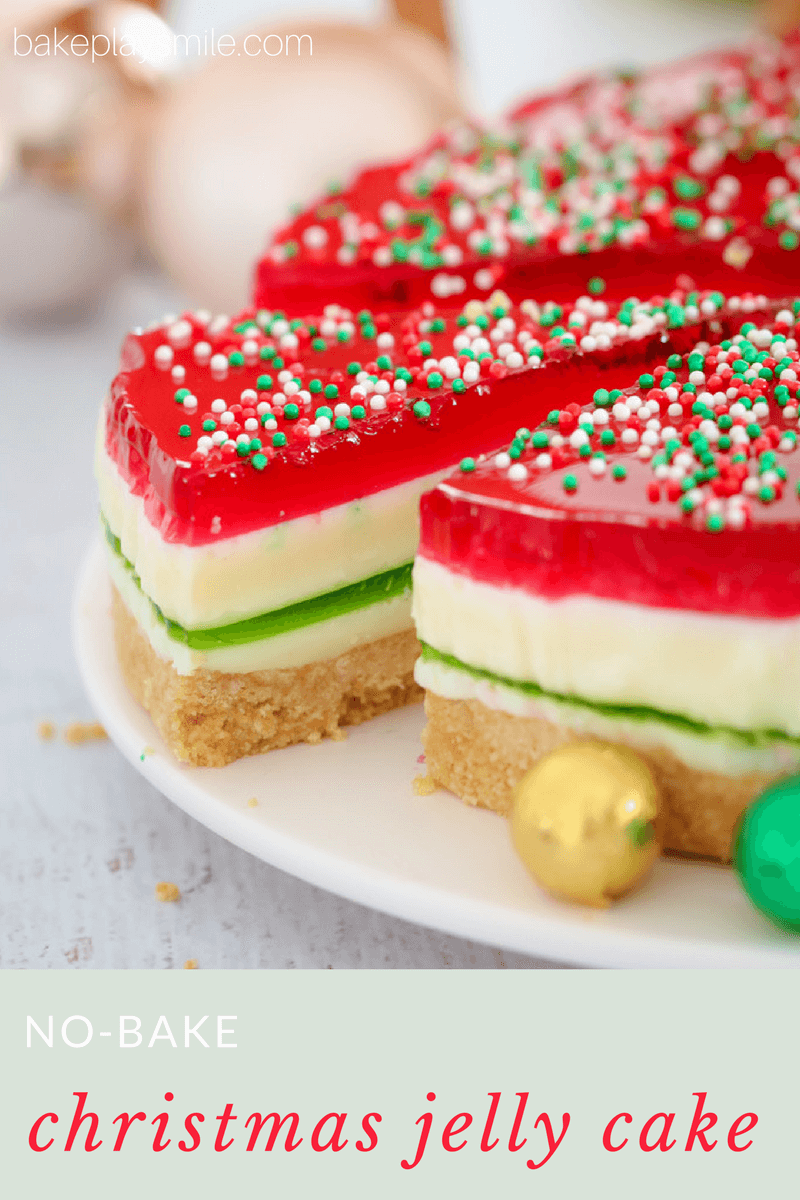 CHRISTMAS JELLY CAKE | NO-BAKE