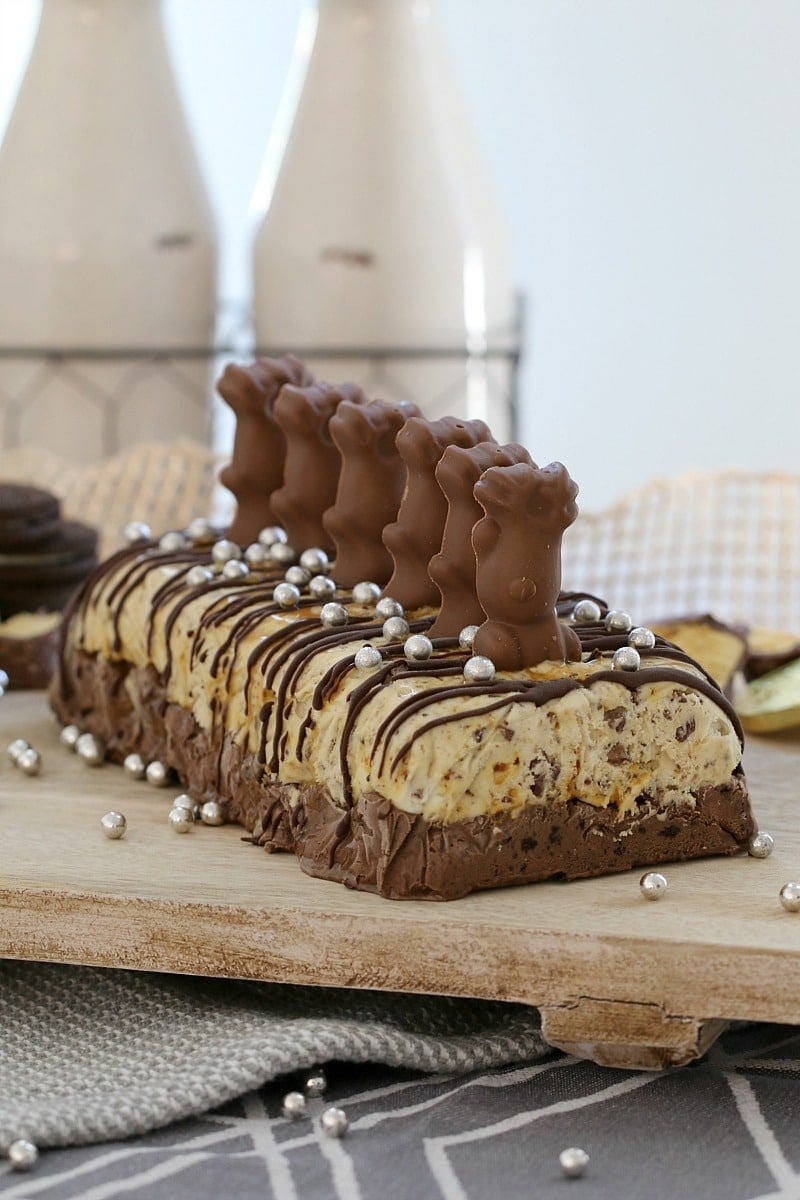 SUPER EASY CHOCOLATE, CARAMEL & HONEYCOMB ICE CREAM CAKE