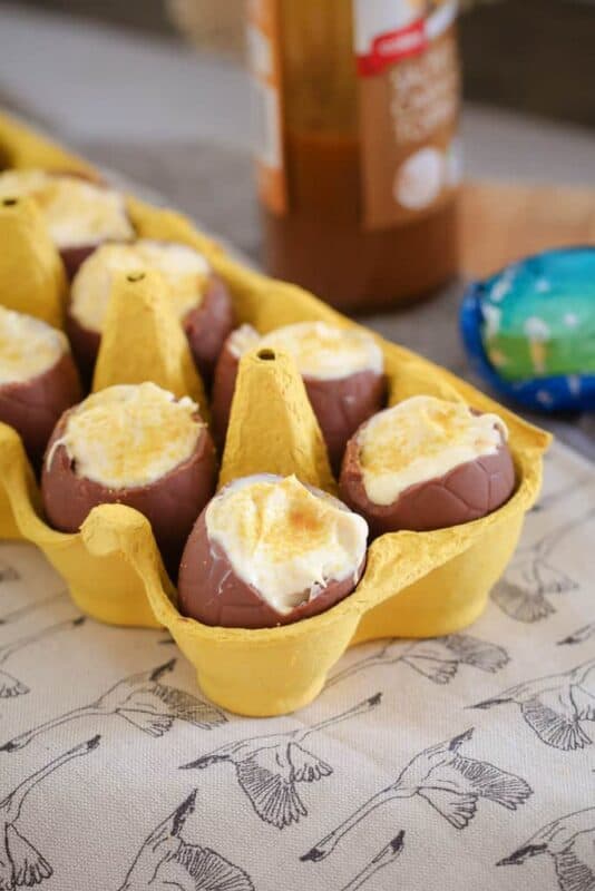 Salted Caramel Mousse Easter Egg Cups | 3 Ingredients - Bake Play Smile