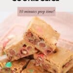 Squares of a Cookie Slice baked with mini speckled Easter eggs throughout.