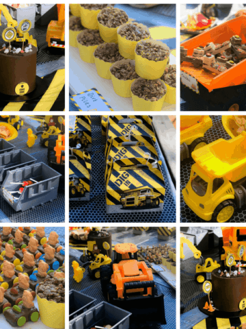 These digger party ideas and recipes will make planning your little one's construction themed party a breeze - with everything from simple decorations to digger party boxes, 'dirt pile' chocolate crackles to wafer biscuit trucks and more!