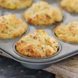A super easy savoury muffins recipe made with ham, corn, cheese and chives... perfect for lunch boxes, as a side to a bowl of soup or on their own! Printable Thermomix and conventional recipe cards included.