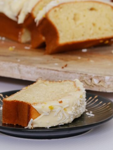 Lemon Coconut Loaf with Cream Cheese Frosting