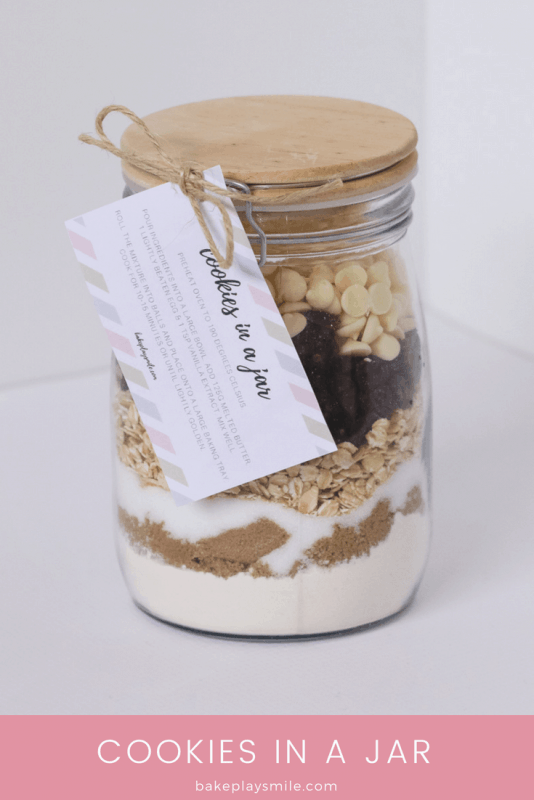 Cookies In A Jar Homemade Gift with FREE Printable Gift Tag Bake