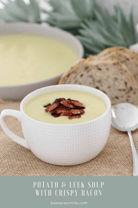 Potato & Leek Soup with Crispy Bacon Bake Play Smile