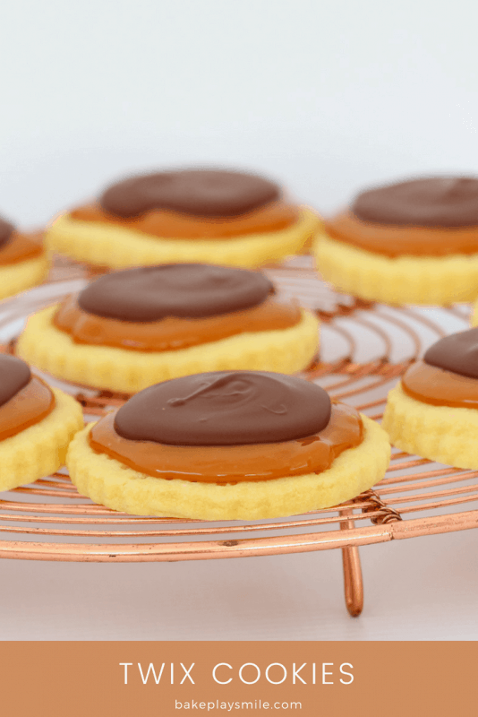 Our Twix Cookies are completely addictive! Made with a super easy shortbread base, caramel filling and dark chocolate topping... the perfect sweet treat!