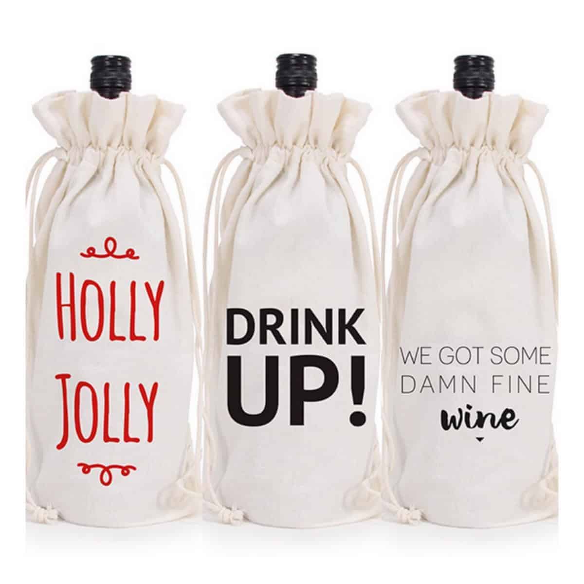 personalised wine bottle gift bags