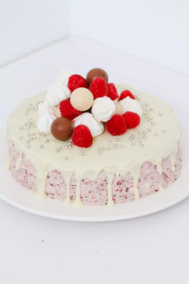 Raspberry Meringue Ice-Cream Cake - Bake Play Smile