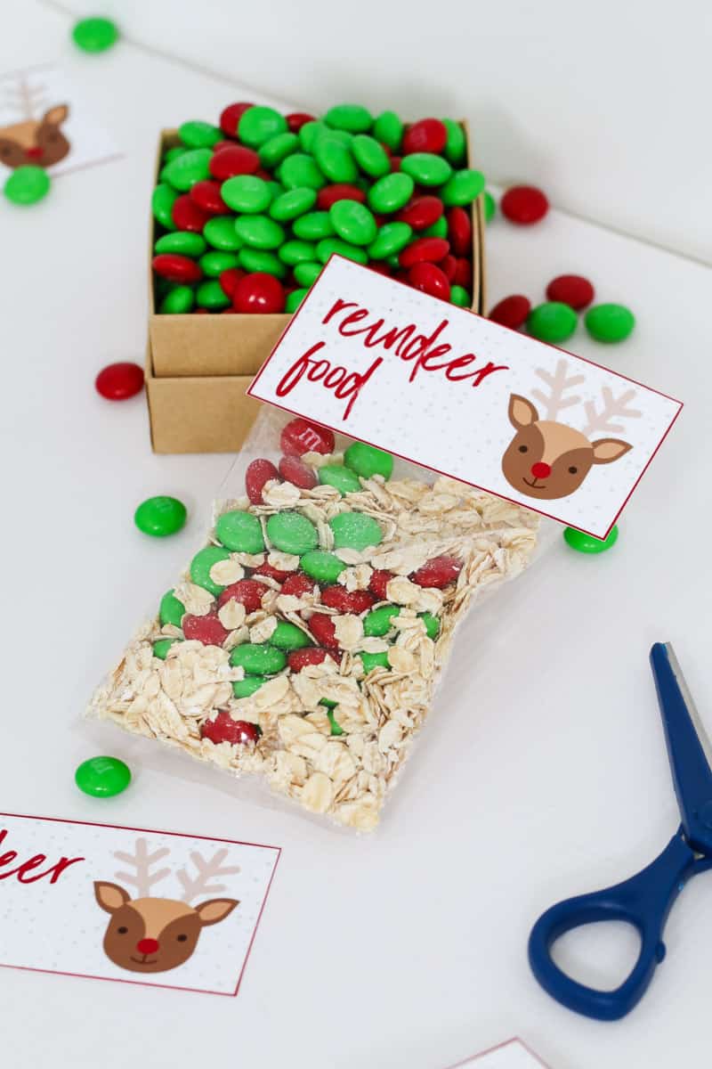 Reindeer Food - Free Christmas Printable Gift Bag - Bake Play Smile