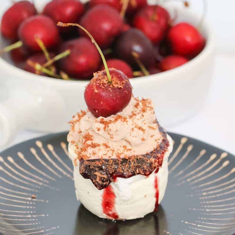 Our cheats Mini Black Forest Pavlovas take just 10 minutes to prepare... and even less time to eat! Perfect for Christmas or any celebration!