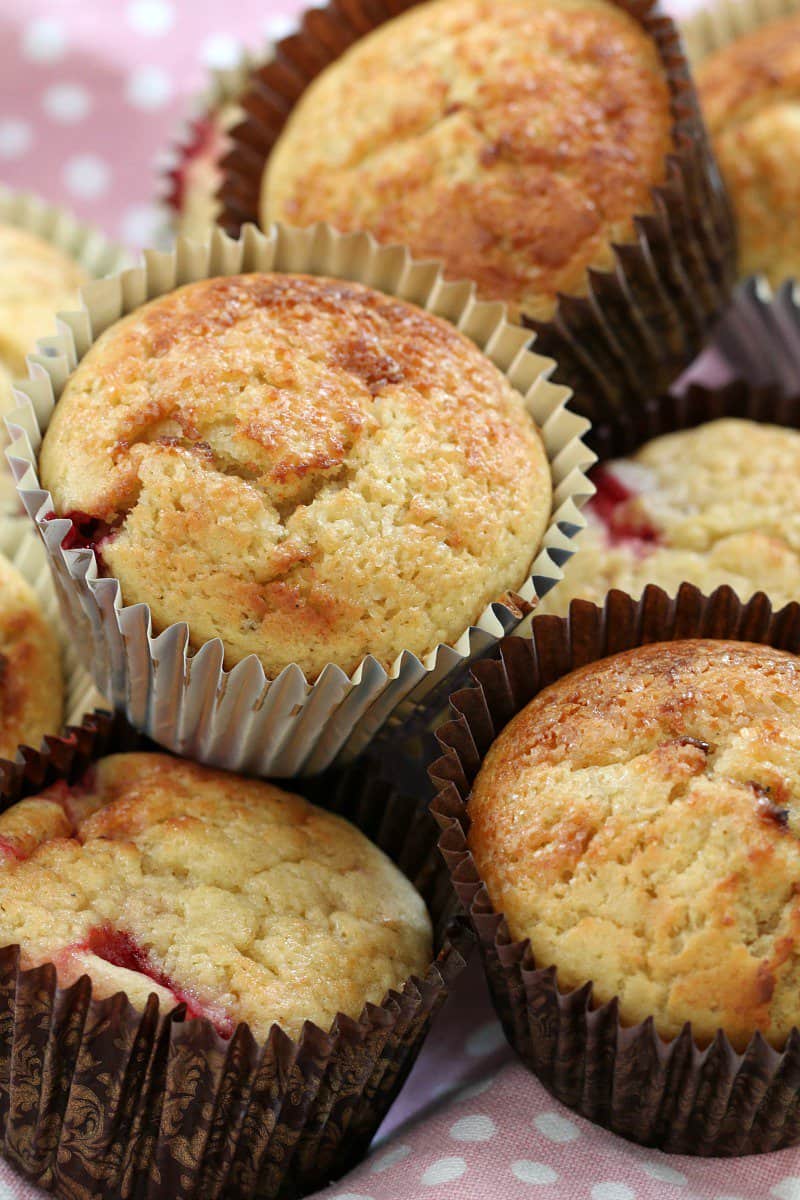 A stack of muffins in silver muffin cases