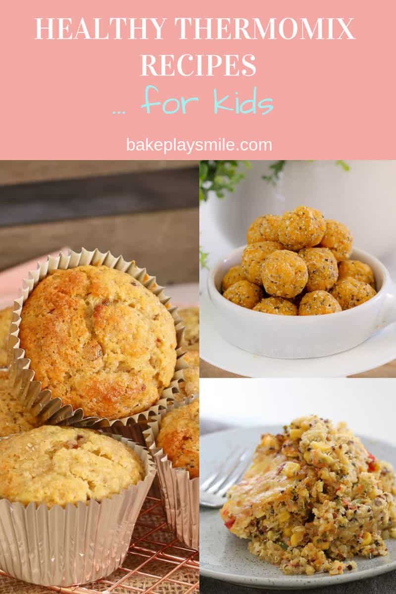 A collection of simple and healthy Thermomix recipes for kids... slices, bliss balls, muffins, pasties, meatballs and more!