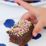 A super easy chocolate slice with chocolate icing and sprinkles... a good old fashioned favourite with the kids (and adults too!).