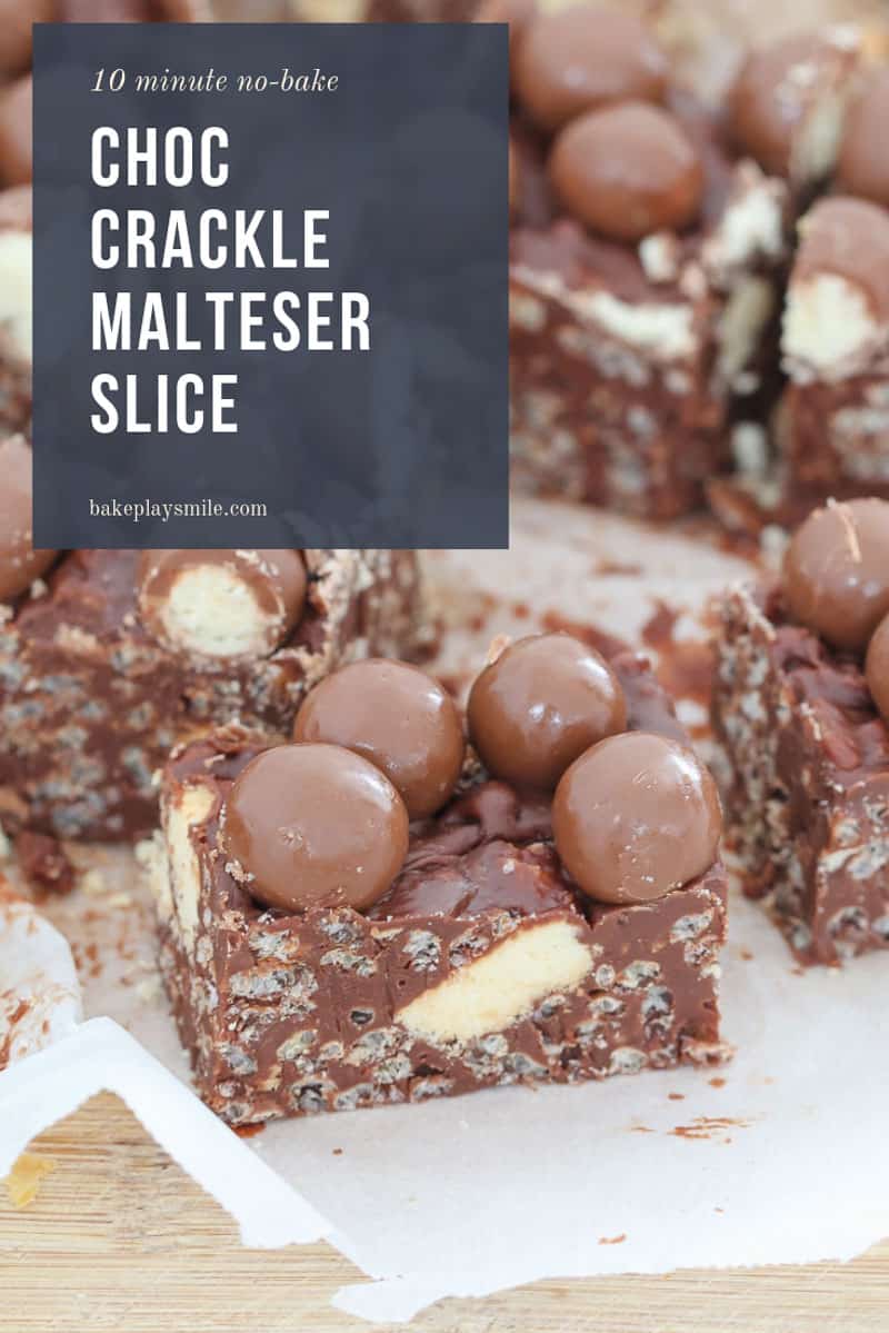 The ultimate 10 minute, no-bake Chocolate Crackle Malteser Slice... the sneaky treat that every chocoholic needs in their life!Â 
