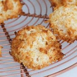 Classic coconut macaroons that are soft and chewy on the inside and made with just 5 ingredients... the perfect afternoon tea treat! 