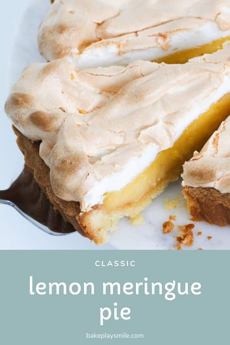 A slice of lemon meringue pie with creamy lemon filling. 