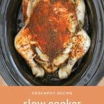 Our healthy slow cooker roast chicken & vegetables recipe is the perfect mid-week family meal (includes tips for getting a crispy skin!). 