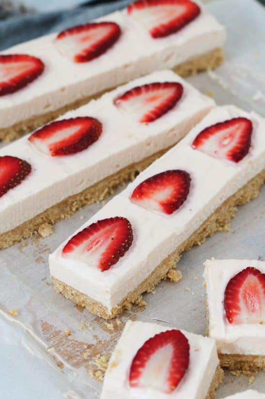 No Bake Strawberry Cheesecake Slice Bake Play Smile 5838